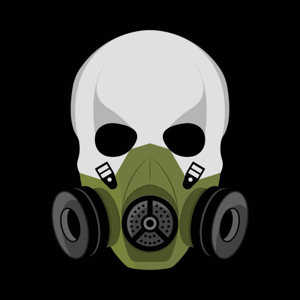 istock Skull in gas mask illustration. Toxicity emblem 1166188568
