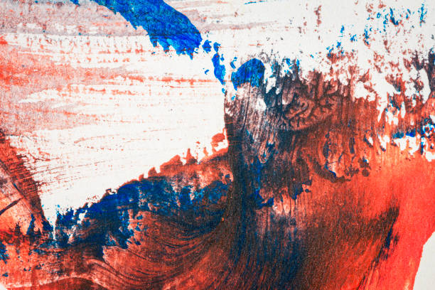 istock Abstract red and blue hand painted acrylic background 1166189148