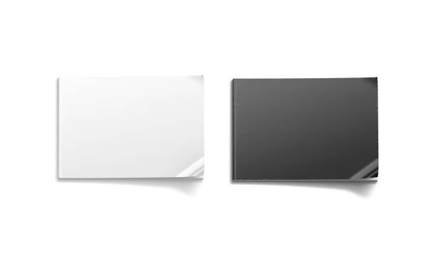 istock Blank black and white a5 magazine mockup set, isolated, 1166190107