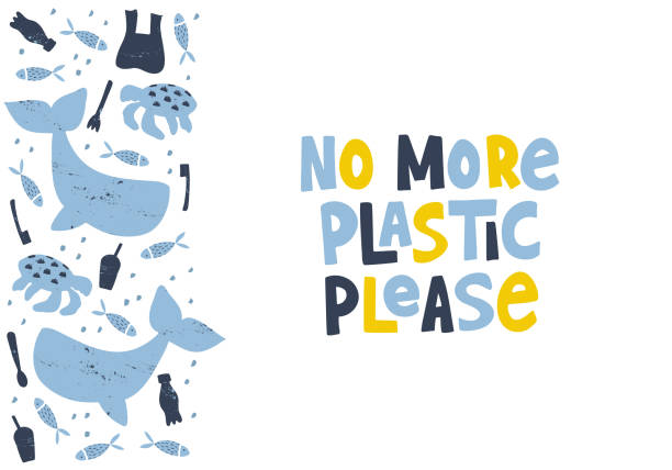 zatrzymaj szablon banera zanieczyszczeń z tworzyw sztucznych - plastic bag bag transparent plastic stock illustrations