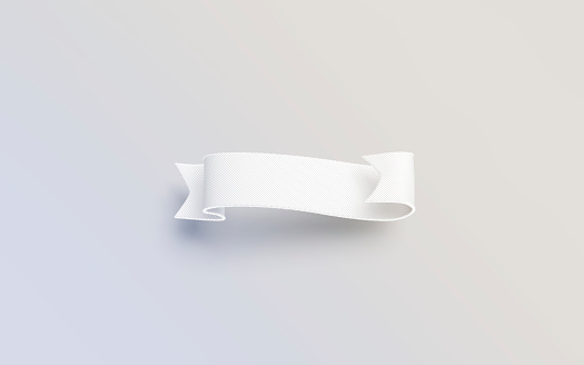 Bandrol blanco en blanco se maqueta aislado en fondo gris photo