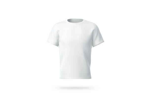 istock Blank white clean t-shirt mockup, isolated, front view, 1166192414