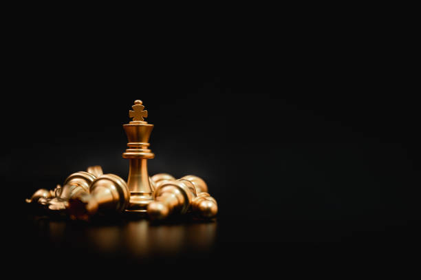 Business leader concept. Chess board game strategy planning and competition