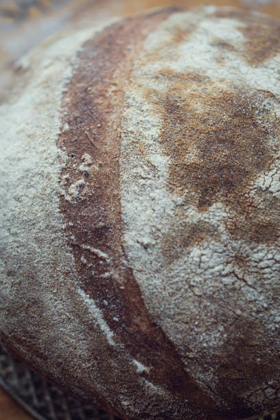 Close-up artisan sourdough bread