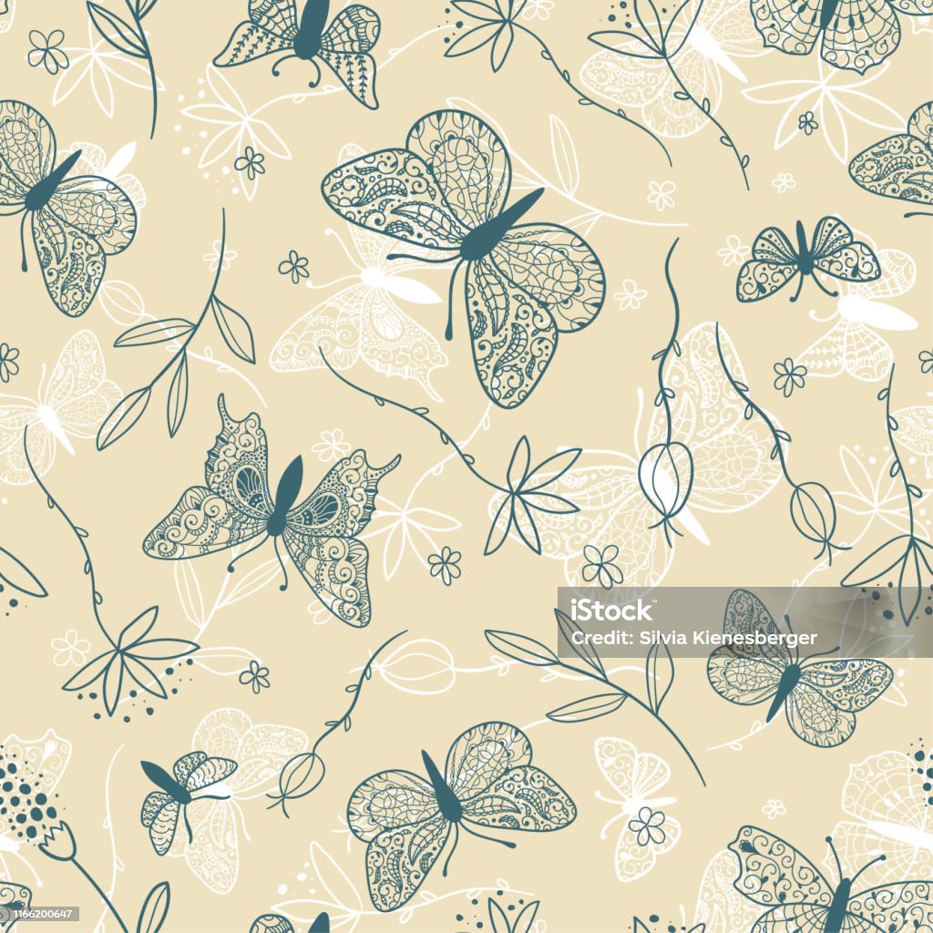 Ilustración de Flores Elegantes Y Mariposas Creativas Patrón Sin Costuras Hermoso Fondo Ideal Para Impresiones De Moda Textiles Fondos De Pantalla Invitaciones Banners Diseño De Superficie Vectorial y más Vectores Libres de Ilustración de Flores Elegantes Y Mariposas Creativas Patrón Sin Costuras Hermoso Fondo Ideal Para Impresiones De Moda Textiles Fondos De Pantalla Invitaciones Banners Diseño De Superficie Vectorial y más Vectores Libres de