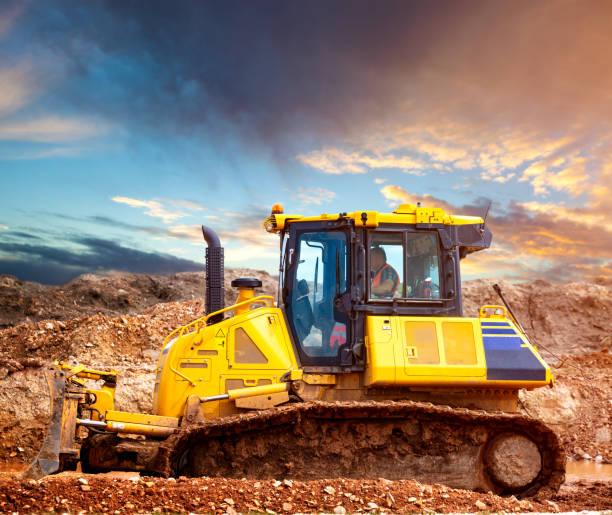 istock Bulldozer at the construction site in the evening 1166201723