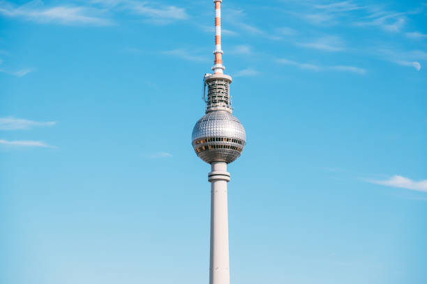 Aerial view of a TV tower in Berlin, German during a day
