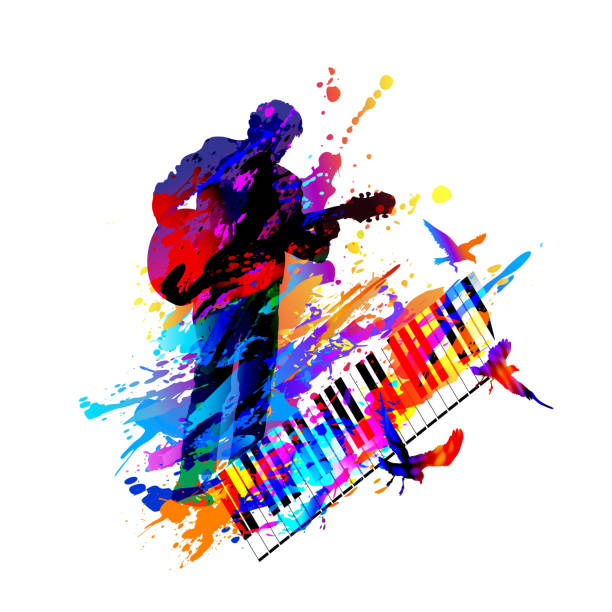 istock Guitar player. Music festival background 1166205489