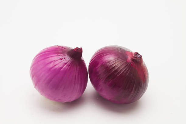 Two Red Onion on a white background