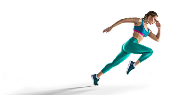 istock Sport backgrounds. Runner. Isolated on white. 1166211282
