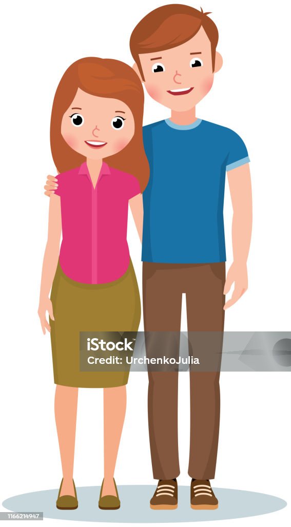 Ilustración de Joven Pareja Hombre Y Mujer Abrazando El Uno Al Otro En Toda  Su Longitud Ilustración Vectorial De Dibujos Animados y más Vectores Libres  de Derechos de Abrazar - iStock