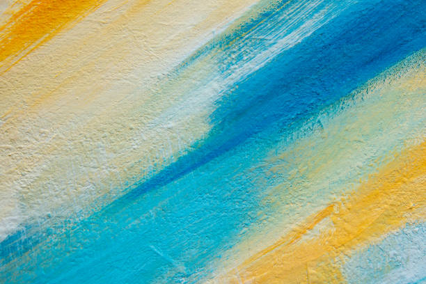 Creative art background hand drawn acrylic painting. Closeup shot of brushstrokes colorful texture acrylic paint on canvas. Modern contemporary art. Abstract composition for design elements.  From my own paintings.