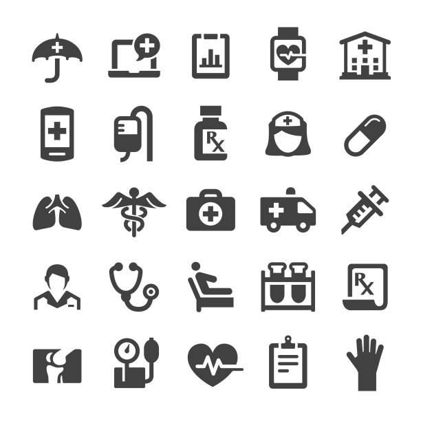 ilustraciones, imágenes clip art, dibujos animados e iconos de stock de iconos de cuidado de la salud - smart series - medical