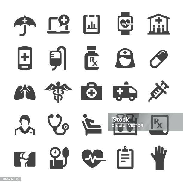 Ikony Opieki Zdrowotnej Smart Series - Stockowe grafiki wektorowe i więcej obrazów Ikona - Ikona, Opieka zdrowotna i medycyna, Badanie lekarskie