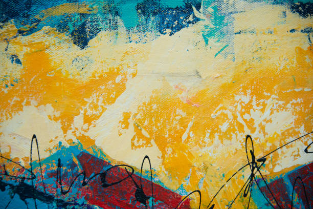 istock Colorful Texture Acrylic Painting on Canvas 1166217486