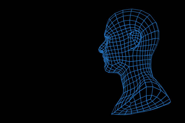 istock Man head wire-framed futuristic style 1166220029