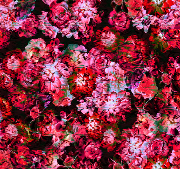 istock Beautiful hand-drawn bouquet dahlias. Dahlias seamless pattern. Floral background. Endless pattern of flowers. 1166220060