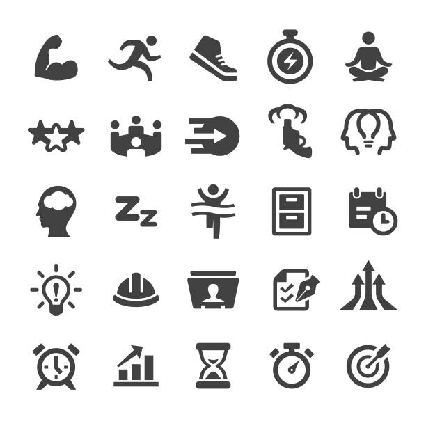 Productivity Icons Set - Smart Series Productivity, starting gun stock illustrations