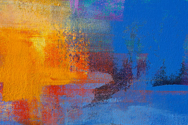 colorful texture acrylic painting on canvas - palette paint acrylic painting abstract imagens e fotografias de stock