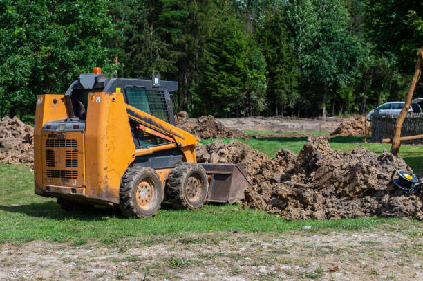 Mini excavator stock photo