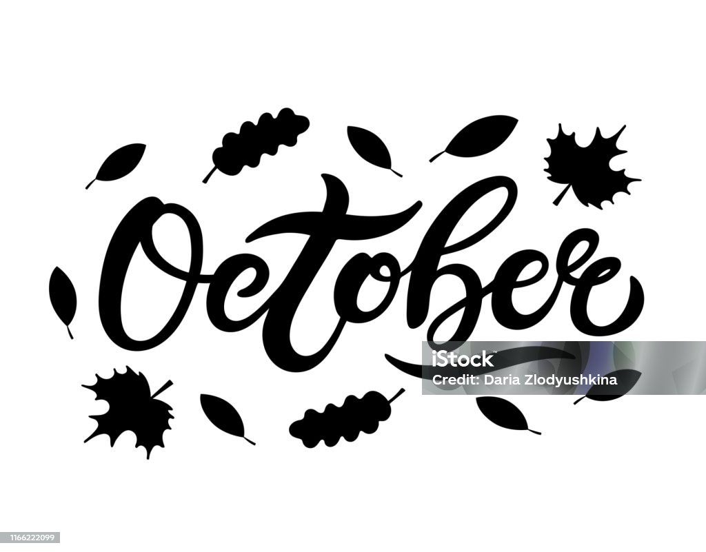 Small October Lettering October Hand Drawn Lettering Stock Illustration - Download Image Now ...