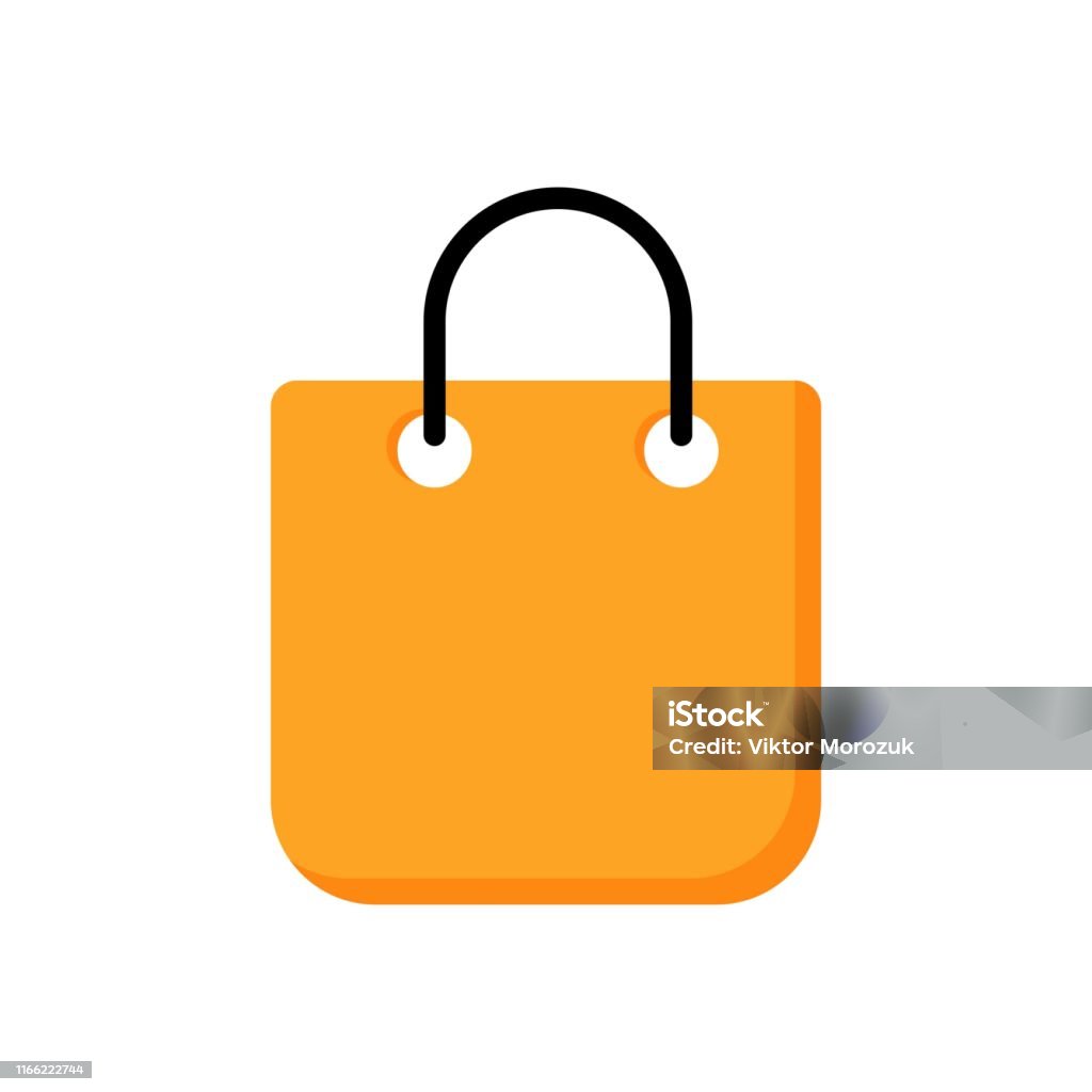 Shopping Bag Icon Orange Stock Illustration - Download Image Now - Bag,  Beauty, Black Color - iStock