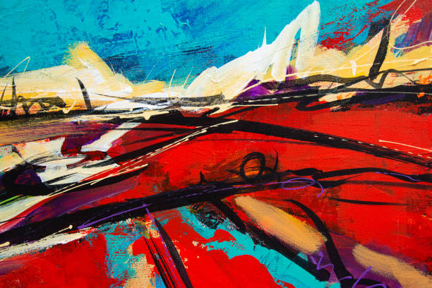 istock Colorful Texture Acrylic Painting on Canvas 1166222745