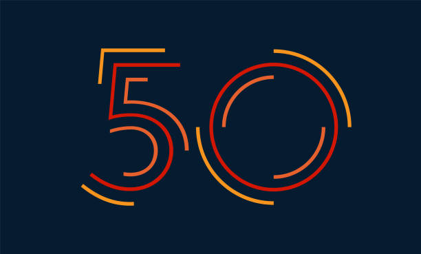 숫자 50 벡터 번호 알파벳, 독특한 요소 디자인에 대한 화려한 화려한 현대 동적 평면 디자인; 로고, 기업 정체성, 응용 프로그램, 크리에이티브 포스터 등 - 50 stock illustrations