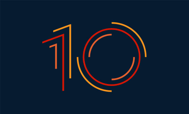 numer dziesięć numerów wektorowych alfabetu, nowoczesny dynamiczny płaski design z genialny kolorowe dla unikalnego projektu elementów; logo, tożsamość korporacyjna, aplikacja, kreatywny plakat & więcej - 10 stock illustrations