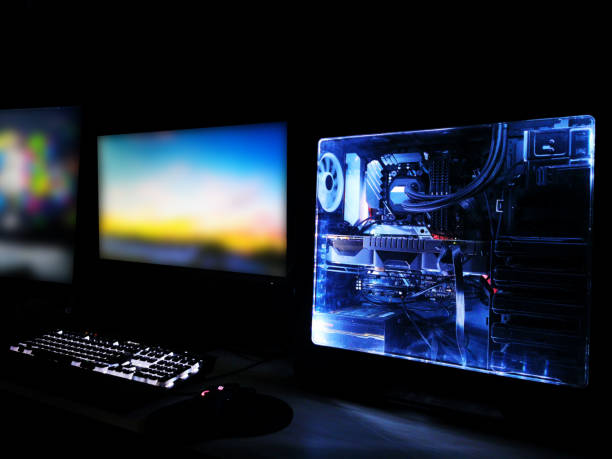 istock white rgb battle station rendering gaming pc led case and mechanical keyboard 1166226084