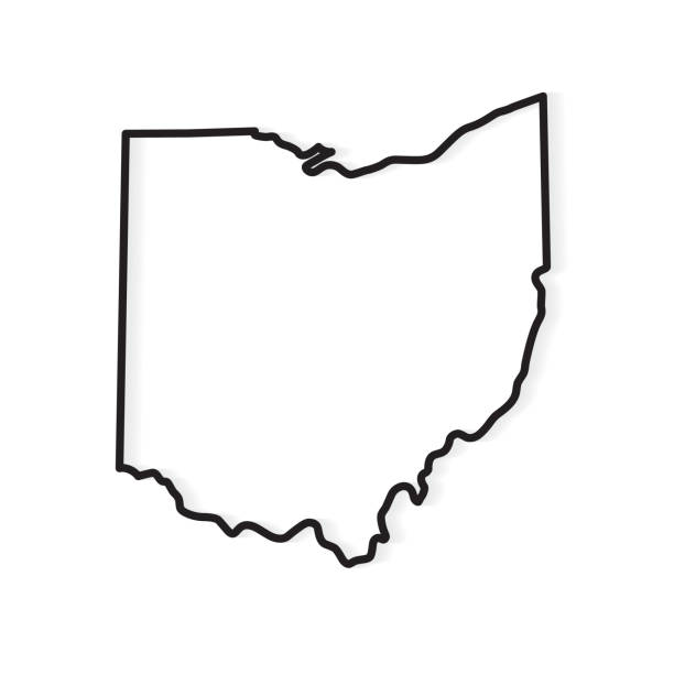 zarys mapy ohio - ohio map county cartography stock illustrations