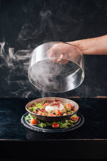 istock Haute cuisine, burnt caprese salad. 1166228171