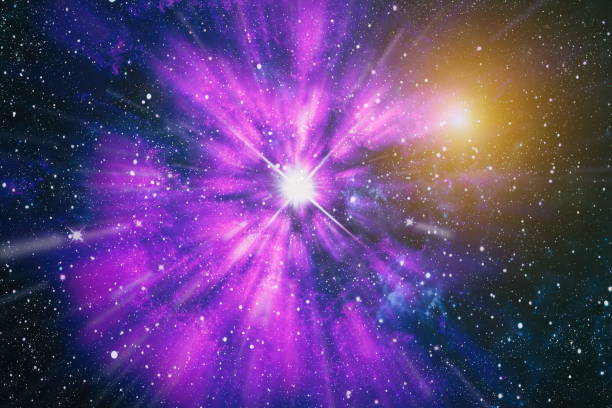 Stars of a planet and galaxy in a free space. Cosmic galaxy background with nebula, stardust and bright shining stars. Elements of this image furnished by NASA. stock photo