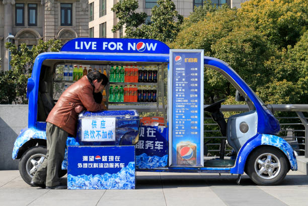 Pepsi street vendor in Shanghai stock photo