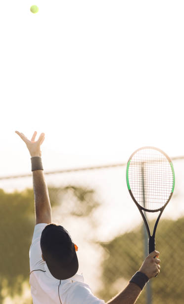 istock Tennis player serving the ball 1166230468