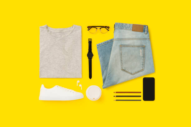 istock Back to school flat lay on yellow background. 1166235782
