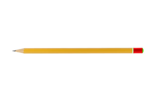 istock Simple wooden yellow pencil isolated on white background 1166243695