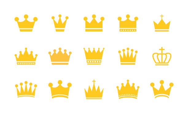 Crown Icons Set Vector Art At Vecteezy