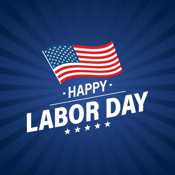 Labor day holiday banner. Happy labor day greeting card. USA flag. United States of America. Work, job. Vector illustration. vector art illustration
