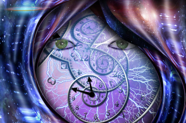 time and space - spirituality eyesight space abstract imagens e fotografias de stock