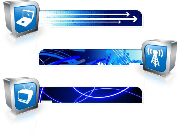 Vector illustration of communication header footer images