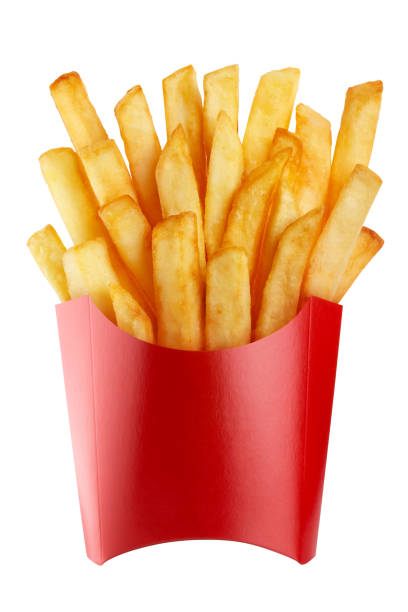 istock French potato fries in a red paper box on white 1166251217