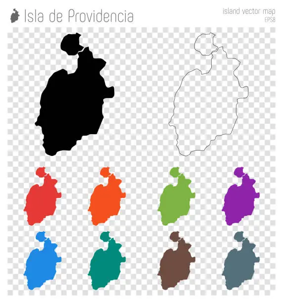 Vector illustration of Isla de Providencia high detailed map.