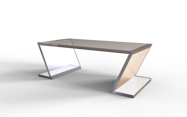 istock 3D illustration of a cool office table in glass 1166257143