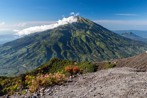 Green mt. Merbabu. View from Merapi volcano. Version 2.