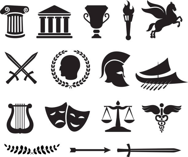 illustrations, cliparts, dessins animés et icônes de antiquité grecque illustrations vectorielles libres de droits - ionic