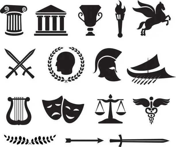 Vector illustration of Ancient Greek royalty free vector illustration