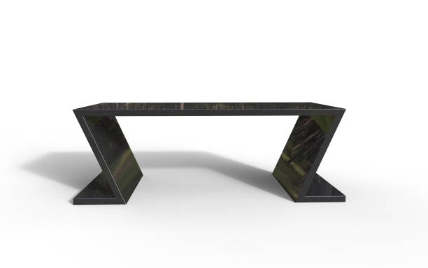 istock 3d Illustration of a wooden office table on a white background 1166259697
