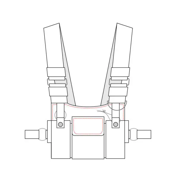 Vector illustration of Vector illustration of work vest. Front view - Vektorgrafik