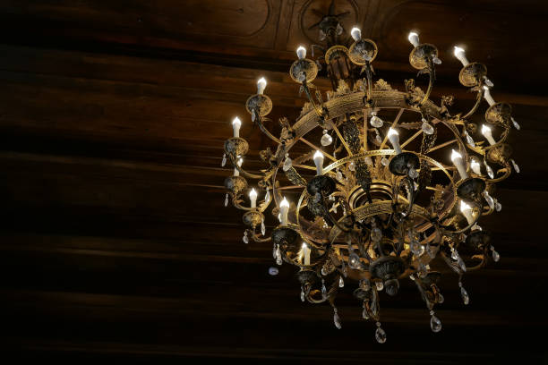 istock old luxury gold chandelier on the ceiling 1166263445
